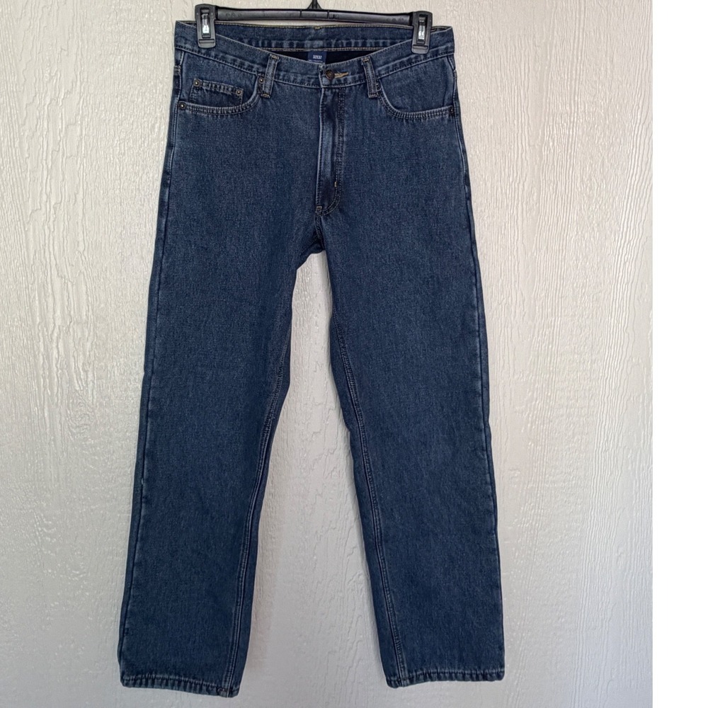 Y2K Workwear Streetwear Straight Leg Jeans 32x32 Fleece lined Classic Denim EUC
